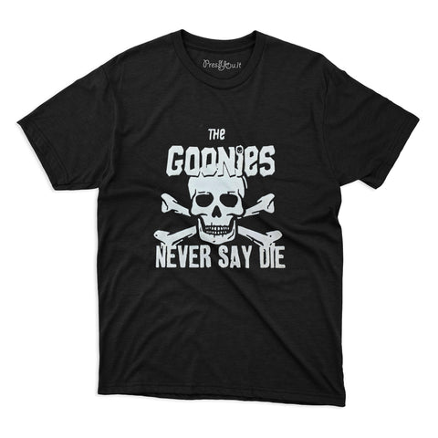 t-shirt - never say pirates logo