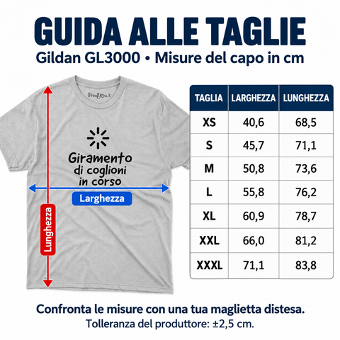 Maglietta ironica "giramento di coglioni in corso 20250059" – Idea regalo divertente