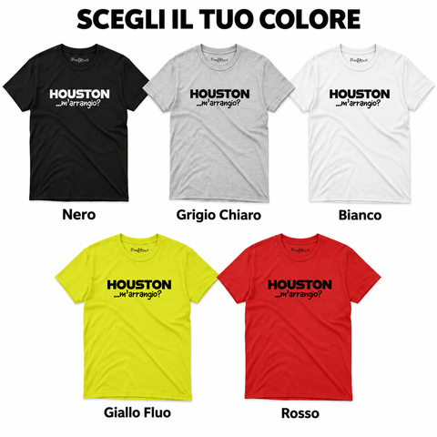 Maglietta ironica "Houston m'arrangio!?" – Idea regalo divertente