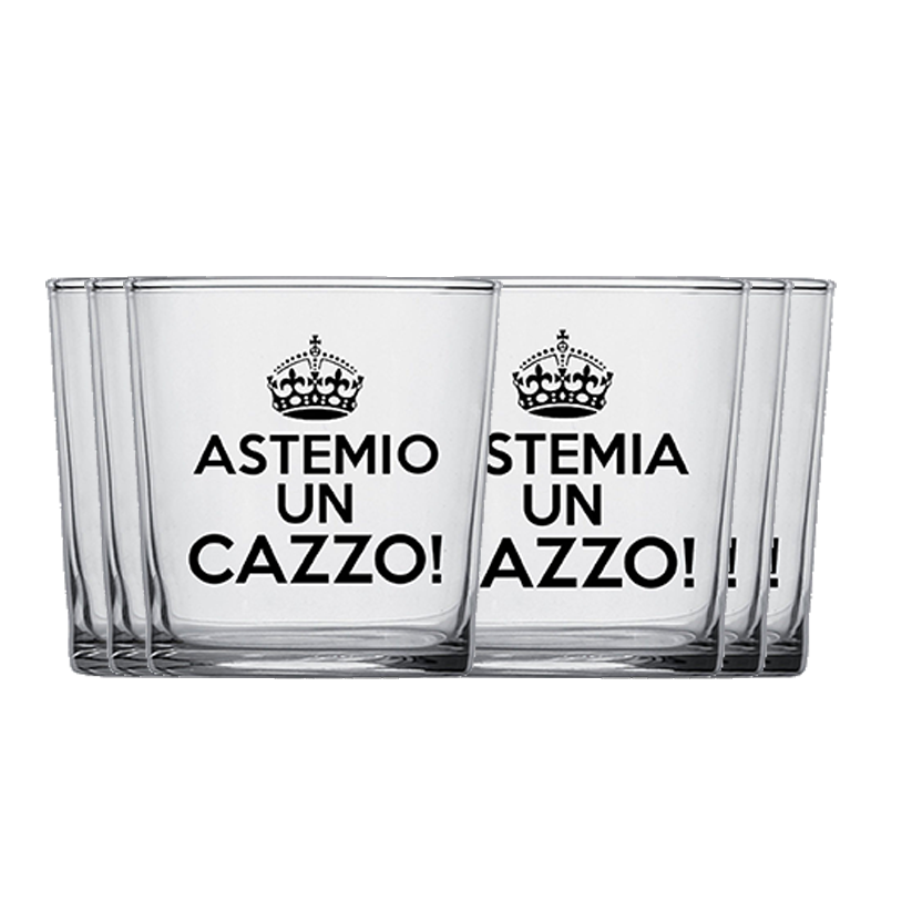 Collezione bicchieri - 3 astemio un cazzo 3 astemia un cazzo