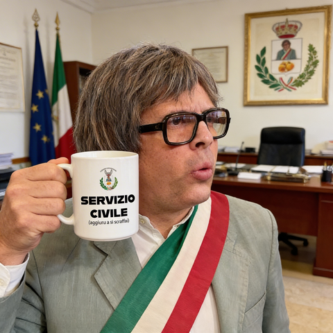 Tazza Ufficiale Comune di Scraffingiu - Servizio Civile - Approvato dal Sindaco di Scraffingiu