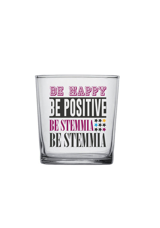 bicchiere - be happy be positive be stemmia