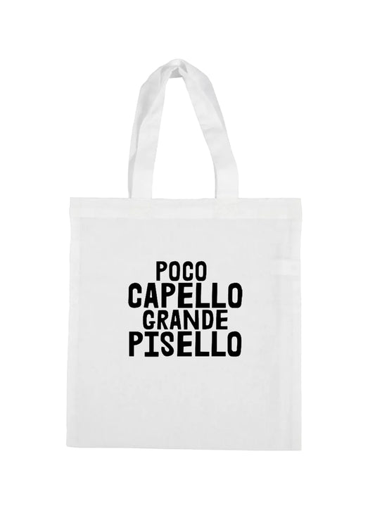 borsa shopping bag- scritta poco capello grande pisello