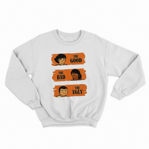 felpa con girocollo unisex- il buono il brutto e il cattivo cartoon manga