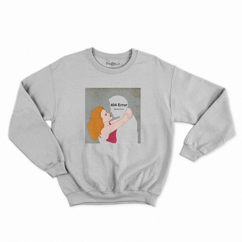 felpa con girocollo unisex- assenza di amore error 404 page not found