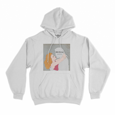 felpa con cappuccio unisex- assenza di amore error 404 page not found