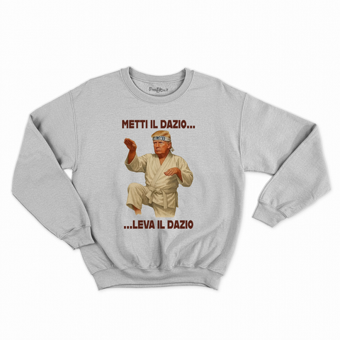 felpa con girocollo unisex- donald metti il dazio leva il dazio