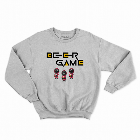 felpa con girocollo unisex- beer game nero
