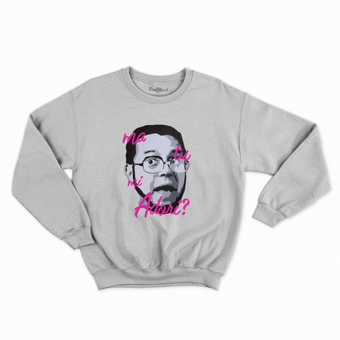 felpa con girocollo unisex- furio magda ma tu mi adori