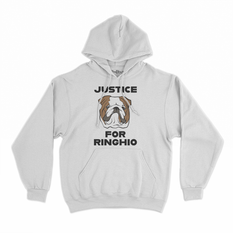 felpa con cappuccio unisex- justice for ringhio giustizia per ringhio