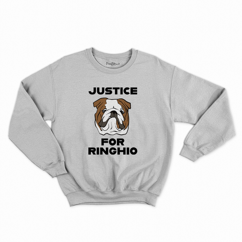 felpa con girocollo unisex- justice for ringhio giustizia per ringhio