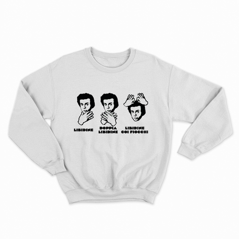 felpa con girocollo unisex- libidine coi fiocchi