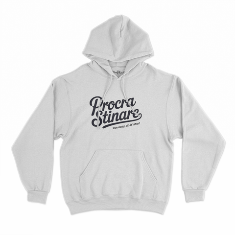 felpa con cappuccio unisex- procrastinare life easy do it later