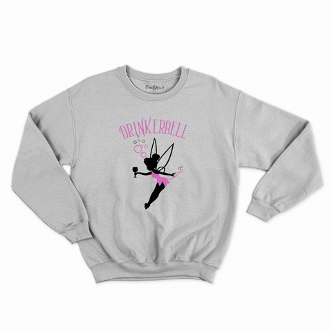felpa con girocollo unisex- drinkebell fatina ubriacona alcolizzata