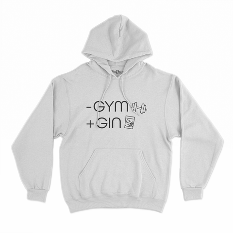 felpa con cappuccio unisex- meno gym più gin