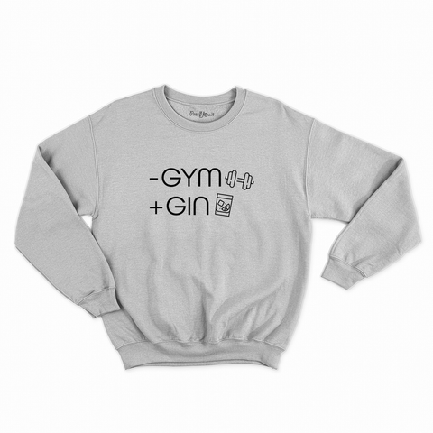 felpa con girocollo unisex- meno gym più gin