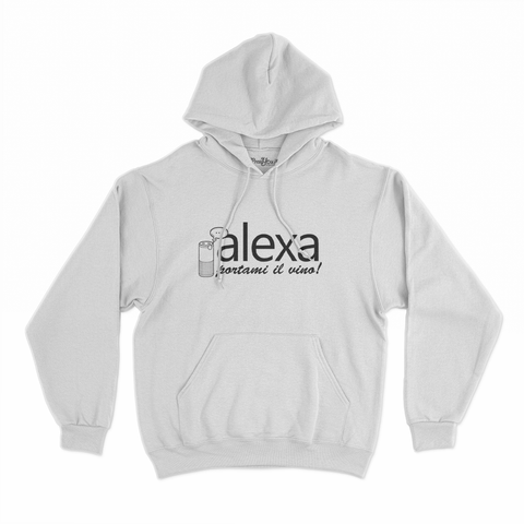 felpa con cappuccio unisex- alexa portami il vino