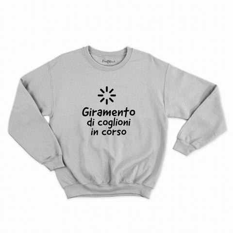 felpa con girocollo unisex- giramento di coglioni in corso nero