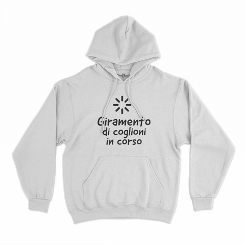 felpa con cappuccio unisex- giramento di coglioni in corso nero