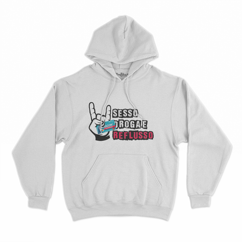 felpa con cappuccio unisex- sesso droga e reflusso
