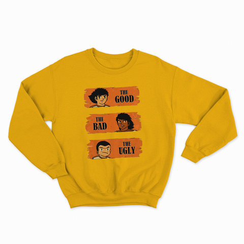 felpa con girocollo unisex- il buono il brutto e il cattivo cartoon manga