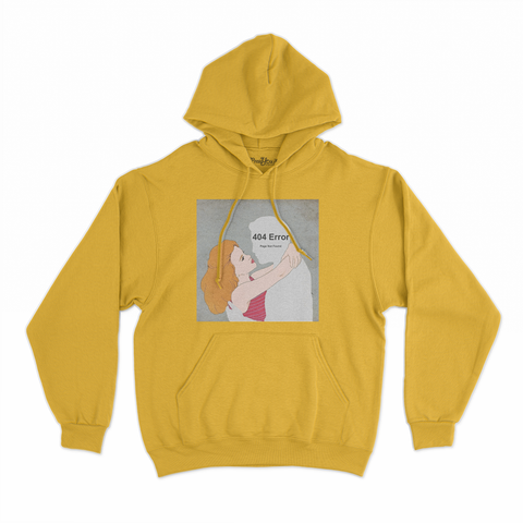 felpa con cappuccio unisex- assenza di amore error 404 page not found