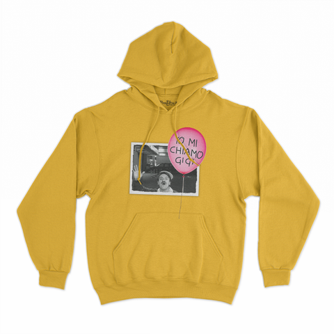 felpa con cappuccio unisex- io mi chiamo gigi