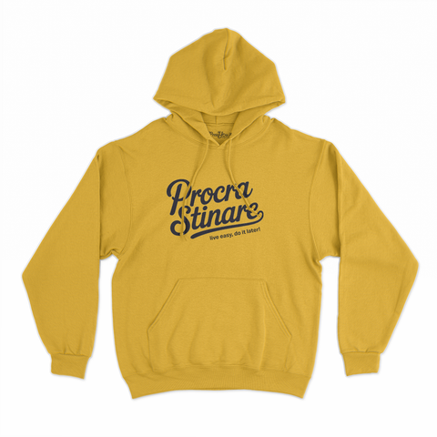 felpa con cappuccio unisex- procrastinare life easy do it later