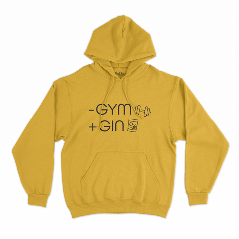 felpa con cappuccio unisex- meno gym più gin
