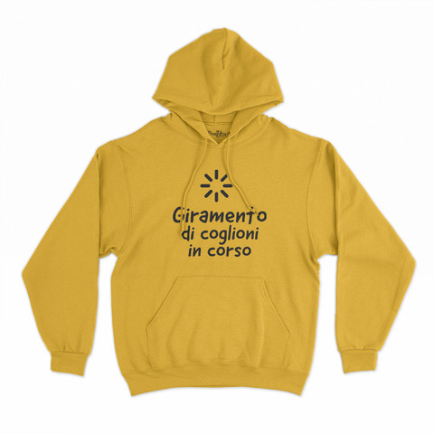 felpa con cappuccio unisex- giramento di coglioni in corso nero