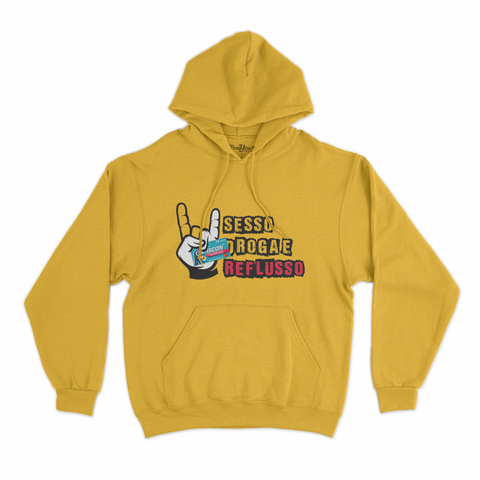 felpa con cappuccio unisex- sesso droga e reflusso