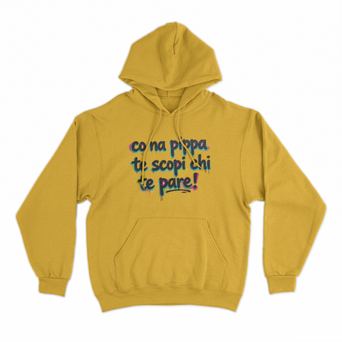 felpa con cappuccio unisex- co na pippa te scopi chi te pare