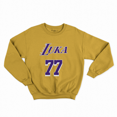 felpa con girocollo unisex- luka 77 los angeles basket 9001