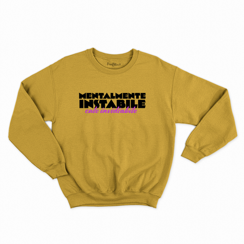 felpa con girocollo unisex- mentalmente instabile culo invidiabile