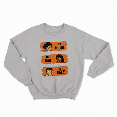 felpa con girocollo unisex- il buono il brutto e il cattivo cartoon manga