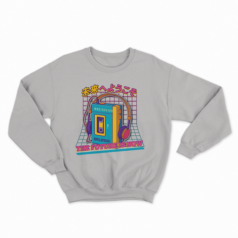 felpa con girocollo unisex-  future is now