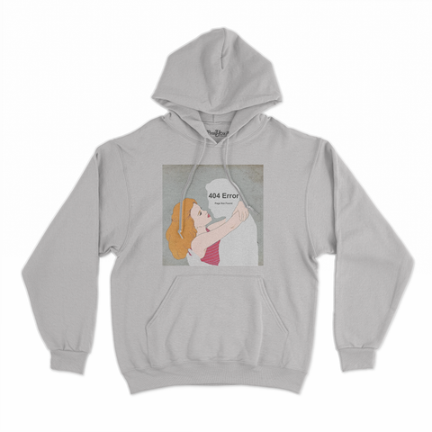 felpa con cappuccio unisex- assenza di amore error 404 page not found
