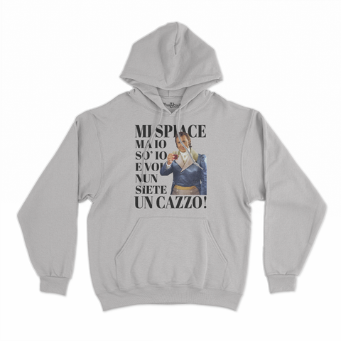 felpa con cappuccio unisex- il marchese mi dispiace ma io sono io e voi non siete un cazzo