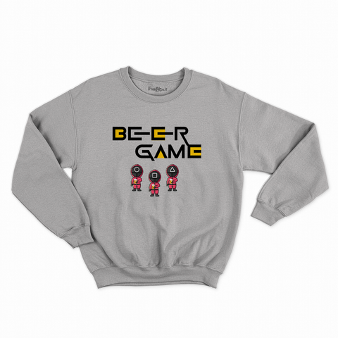 felpa con girocollo unisex- beer game nero