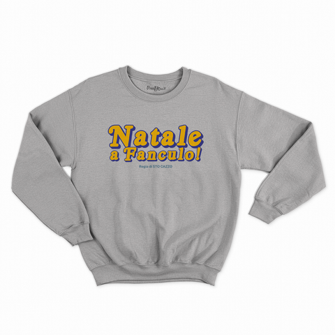 felpa con girocollo unisex- natale a fanculo! cinepanettone
