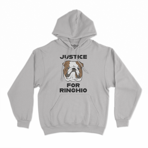 felpa con cappuccio unisex- justice for ringhio giustizia per ringhio