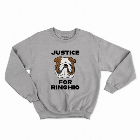 felpa con girocollo unisex- justice for ringhio giustizia per ringhio