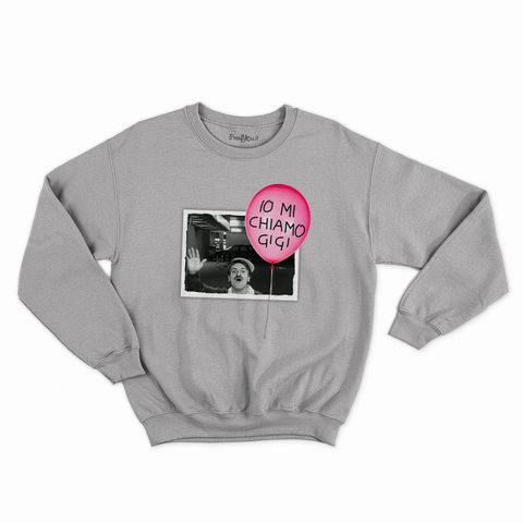 felpa con girocollo unisex- io mi chiamo gigi
