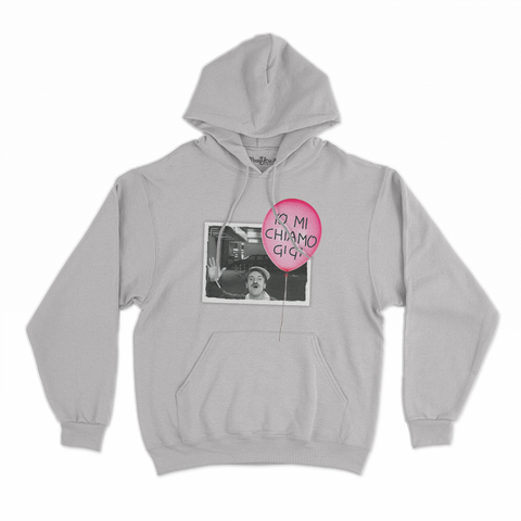 felpa con cappuccio unisex- io mi chiamo gigi