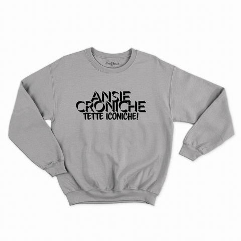 felpa con girocollo unisex- anzie croniche tette iconiche