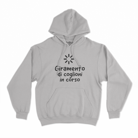 felpa con cappuccio unisex- giramento di coglioni in corso nero