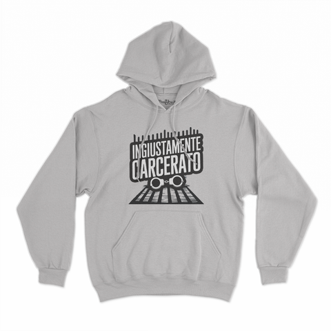 felpa con cappuccio unisex- ingiustamente carcerato