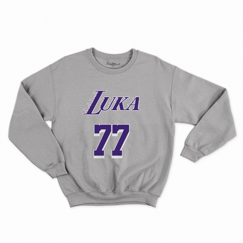 felpa con girocollo unisex- luka 77 los angeles basket 9001