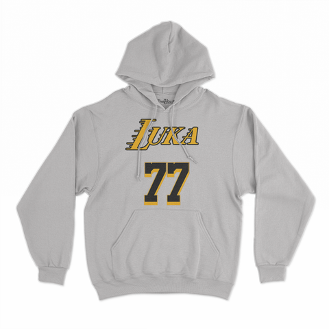 felpa con cappuccio unisex- luka 77 los angeles basket