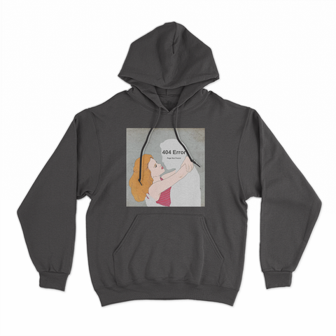 felpa con cappuccio unisex- assenza di amore error 404 page not found